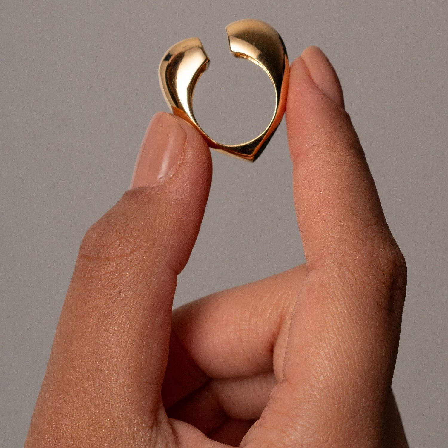 Anel Bold Coração Dourado