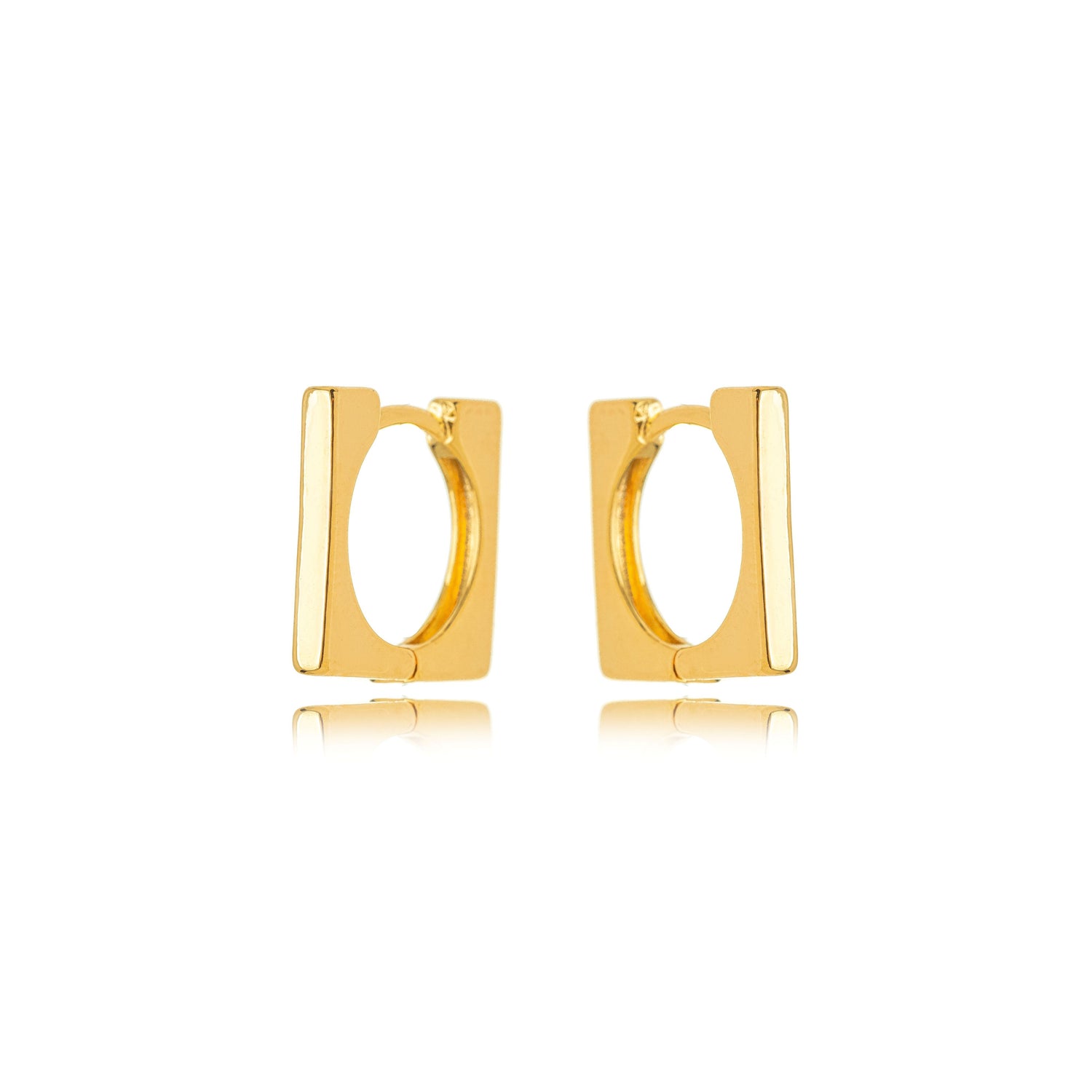 Brinco Despertar Argola Quadrada Dourado