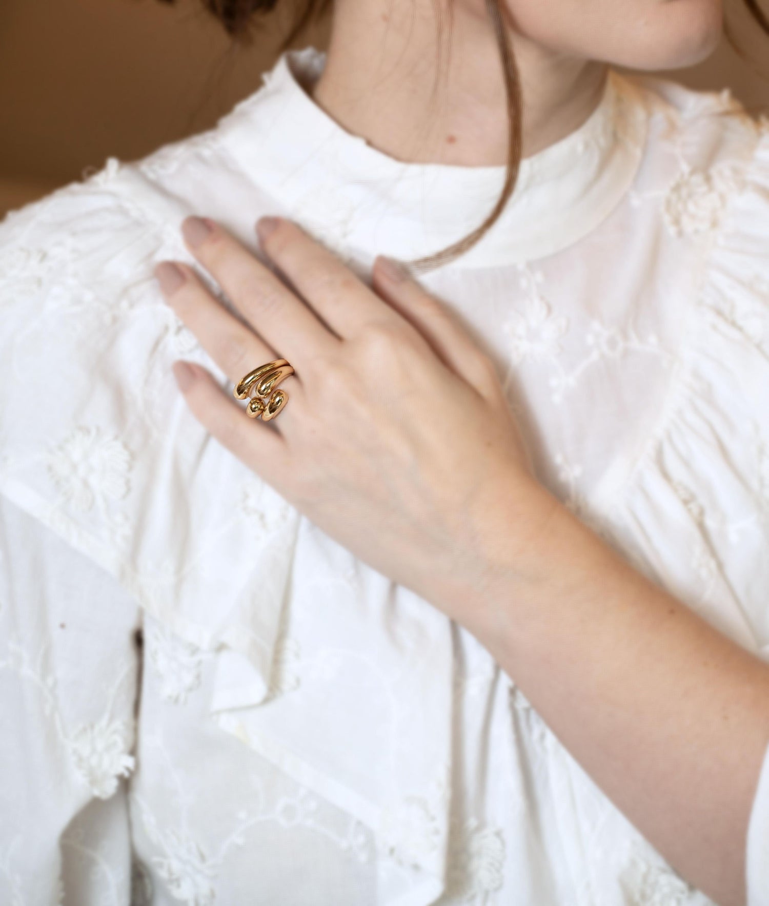 Anel Maxi Dourado Ajustável