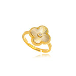 ANEL TREVO MICRO ZIRCÔNIA OURO AJUSTÁVEL