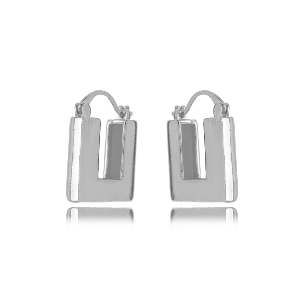 BRINCO BOLD ARGOLA QUADRADA RÓDIO