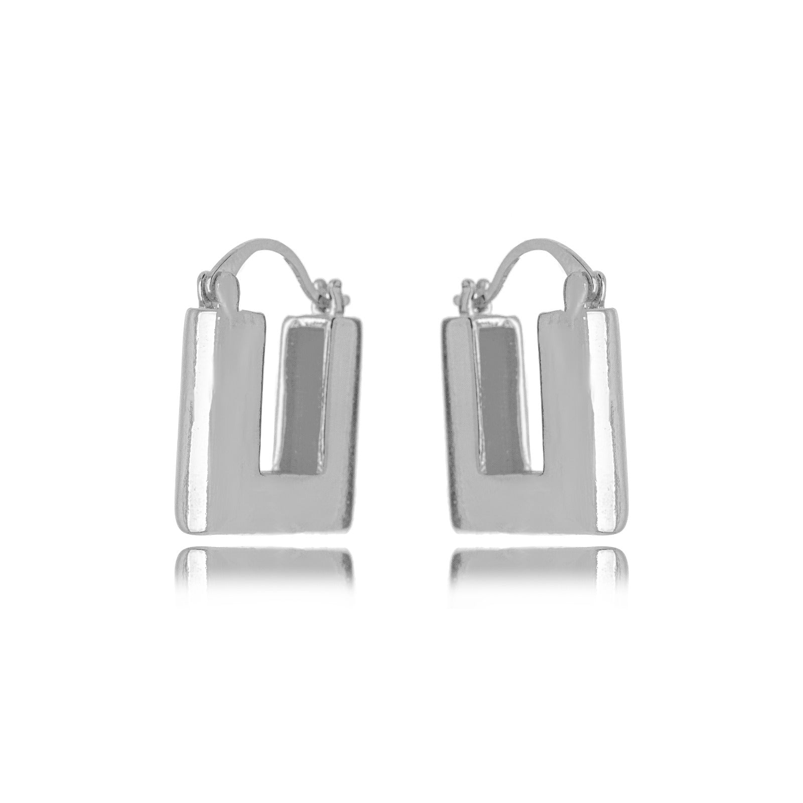 BRINCO BOLD ARGOLA QUADRADA RÓDIO
