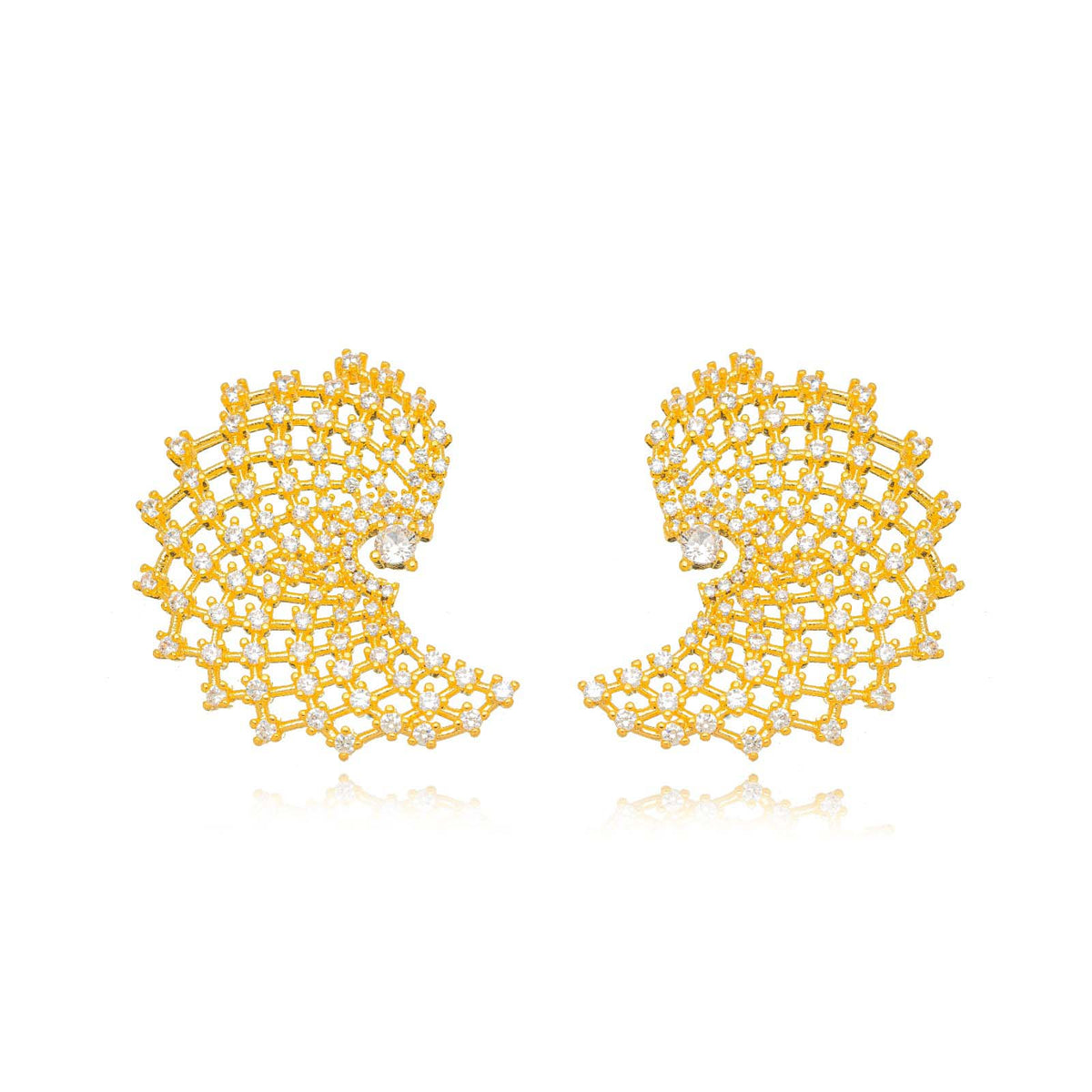 BRINCO MAXI QUEEN MICRO ZIRCÔNIA OURO