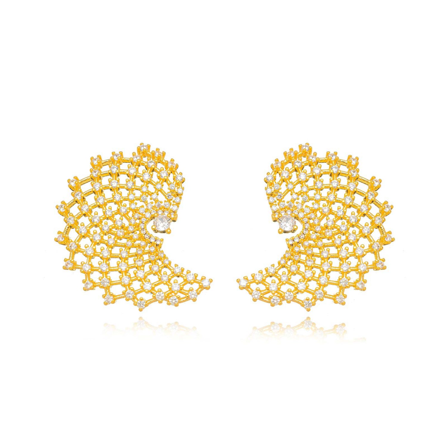 BRINCO MAXI QUEEN MICRO ZIRCÔNIA OURO
