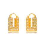 BRINCO BOLD ARGOLA QUADRADA CRAVEJADA OURO