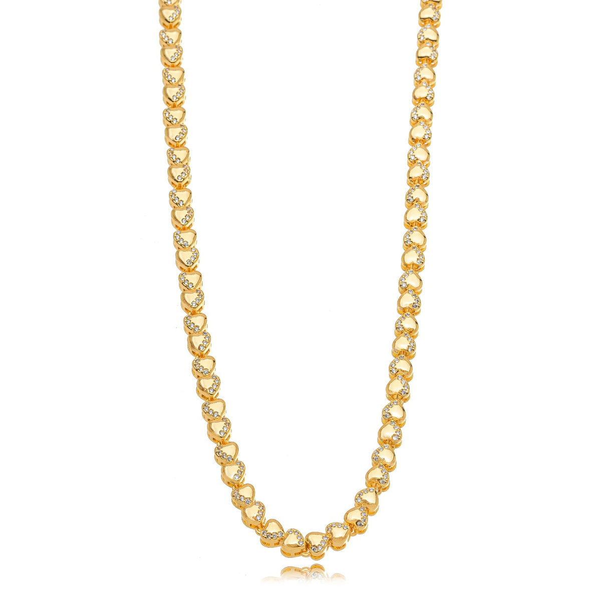 COLAR CORAÇÃO MICRO ZIRCÔNIA OURO