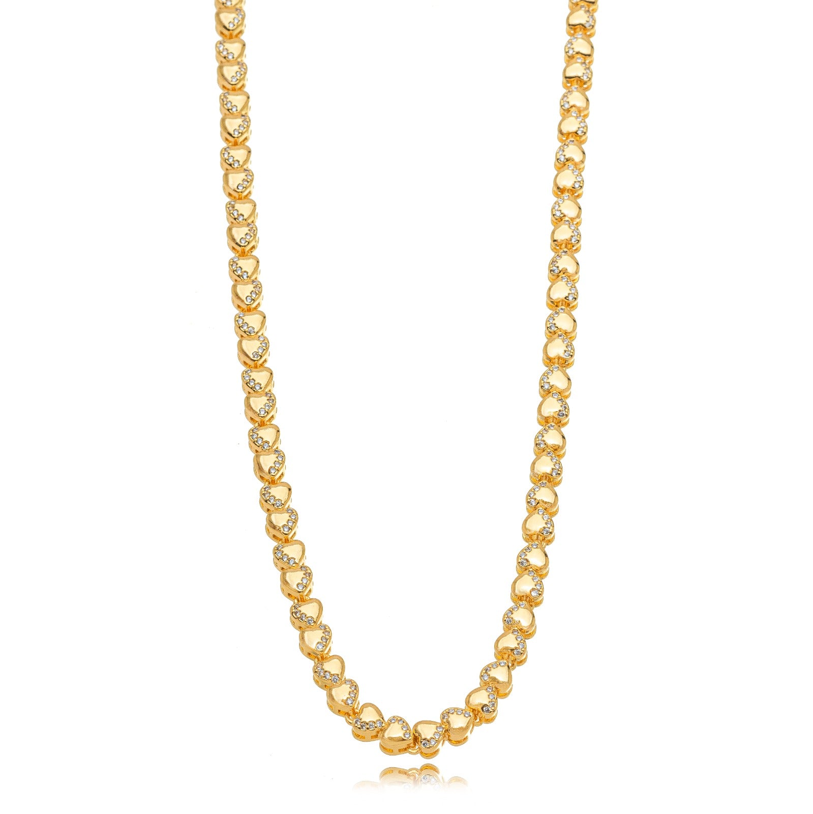COLAR CORAÇÃO MICRO ZIRCÔNIA OURO