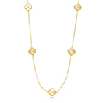 COLAR LONGO TREVO MICRO ZIRCÔNIA  OURO